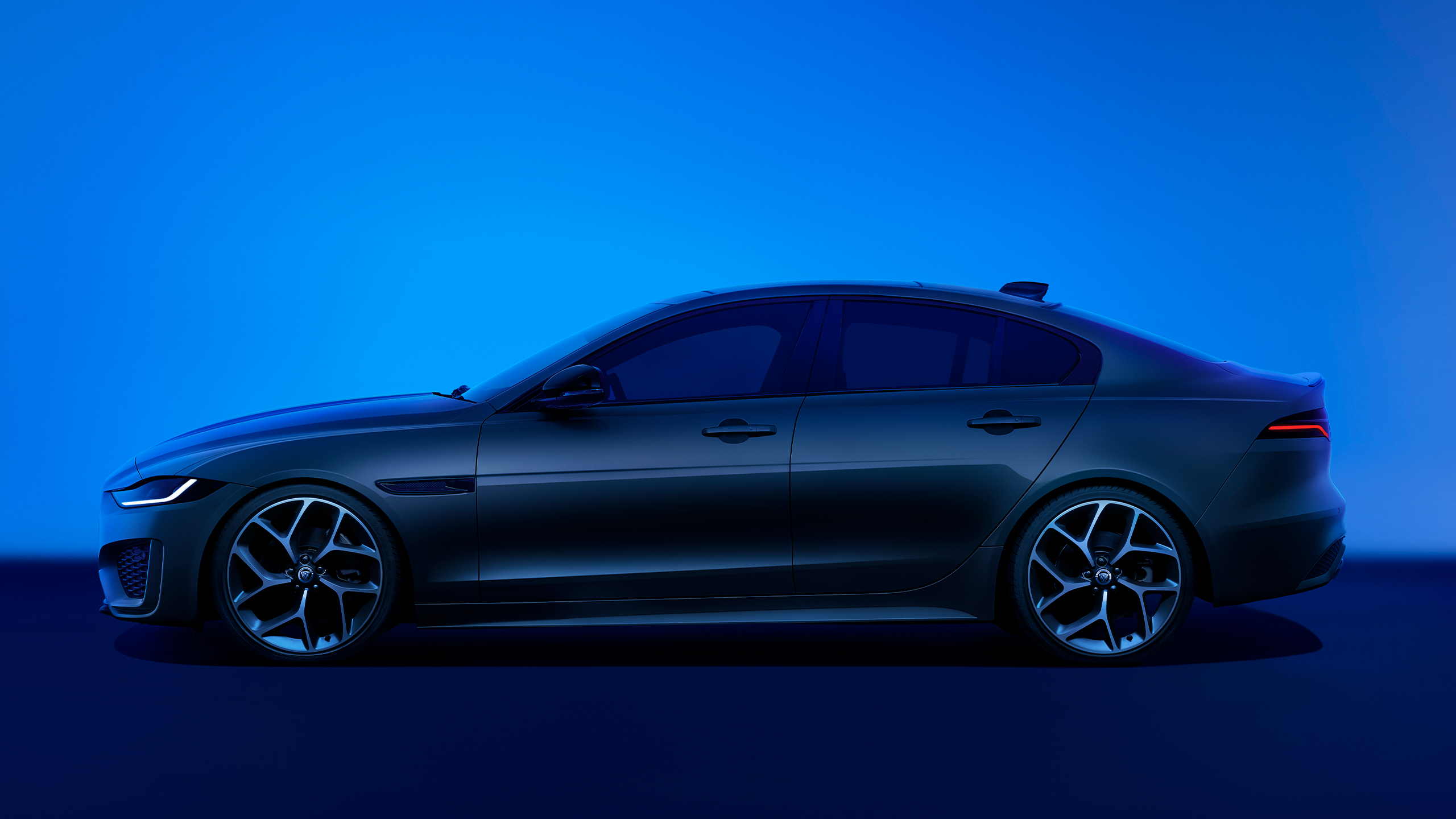 Side profile of Jaguar XE